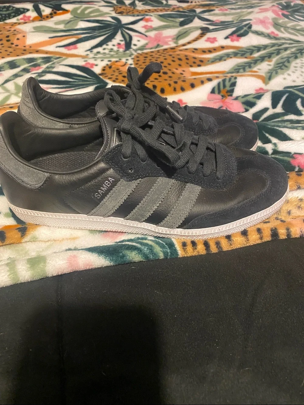 adidas Samba Black with Gray Stripes Casual Sneakers